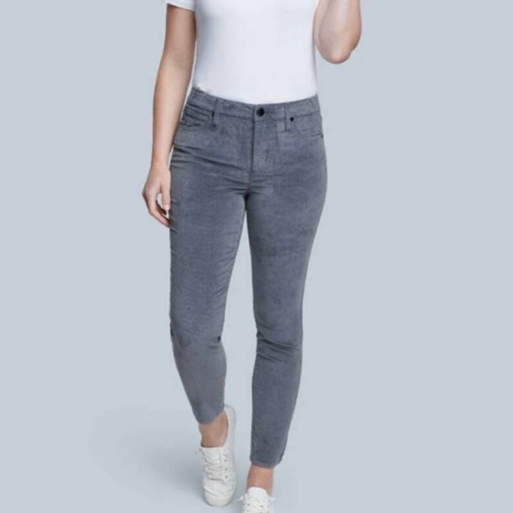 Seven7 Ultra High Rise Skinny Corduroy Gray Jeans Size 8